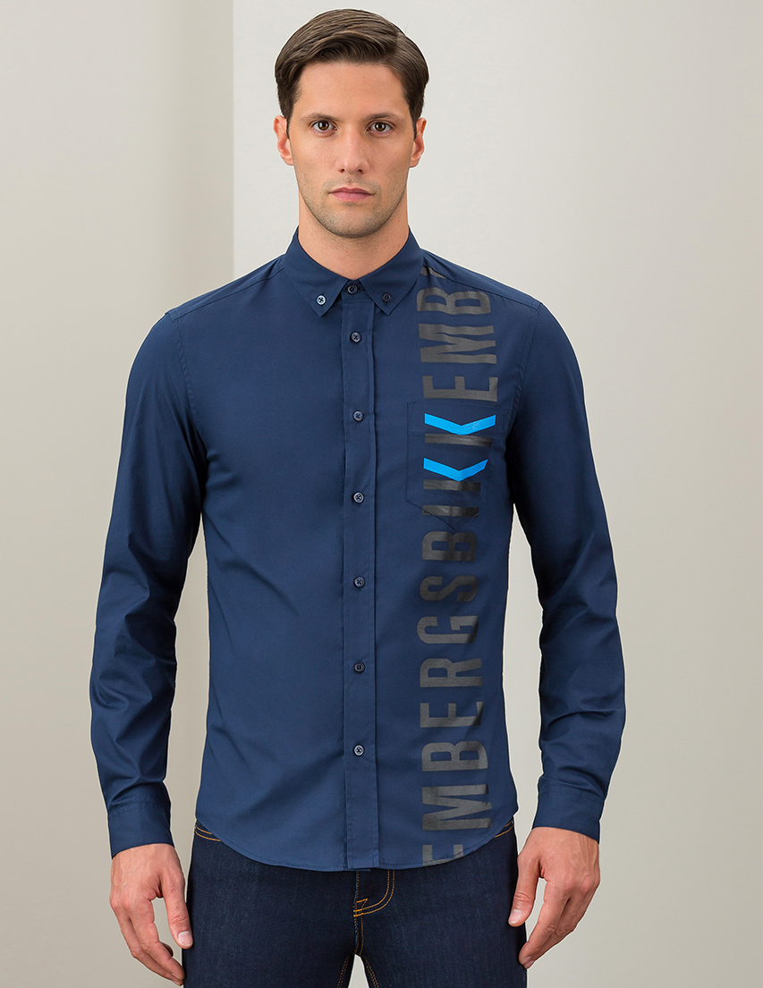 Мужская рубашка BIKKEMBERGS 02811-Y91_blue