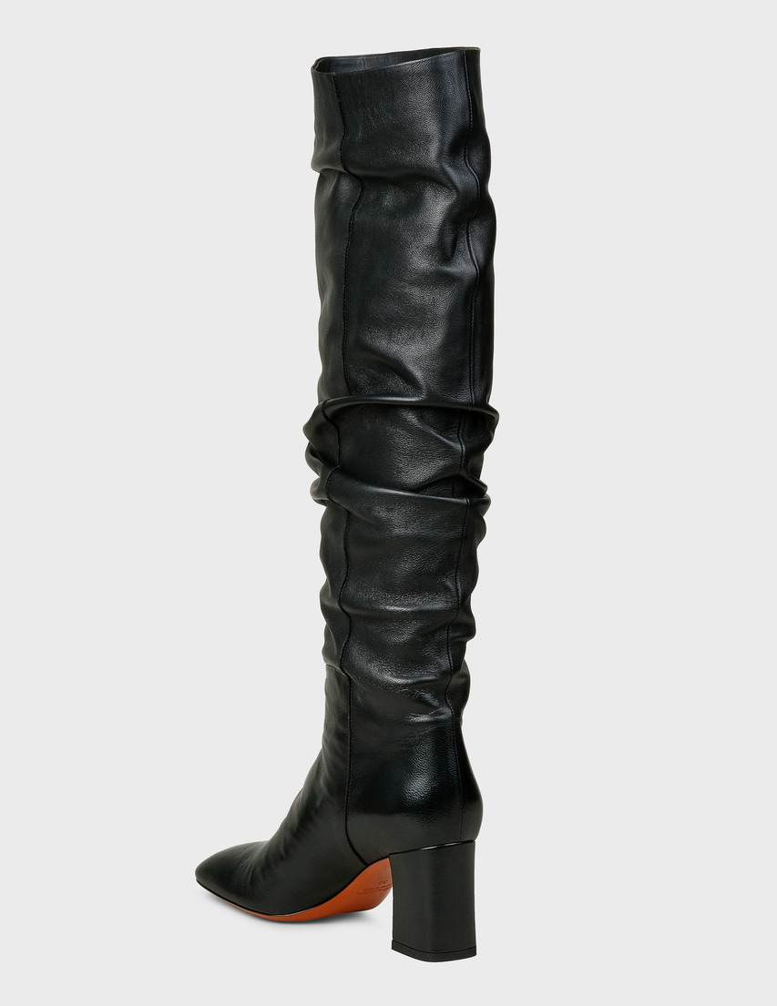 женские черные Ботфорты Santoni Sant-WSIG57490HI2GSZTN01-black - фото-2