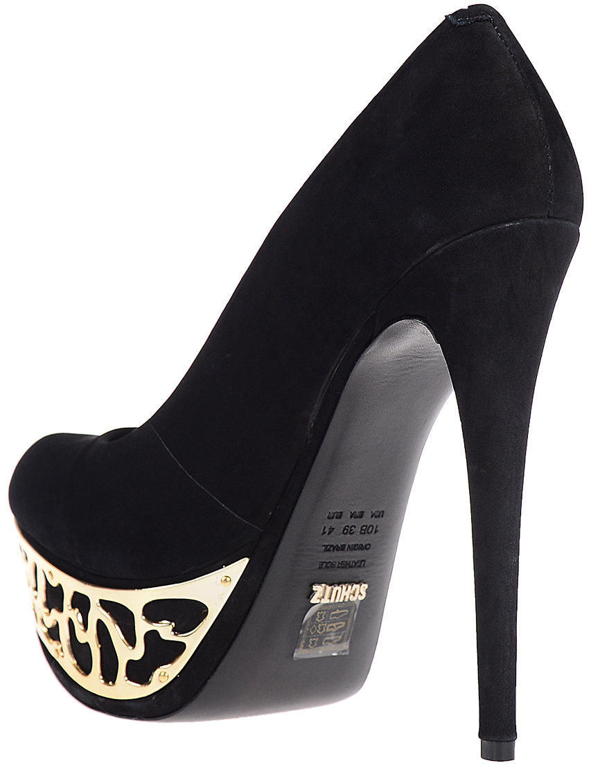 женские черные Туфли Schutz 2058-0001-0001-0MN4-black-ouro - фото-2