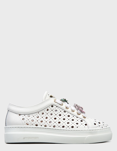 женские белые кожаные Кеды Stokton 132_white - фото-5