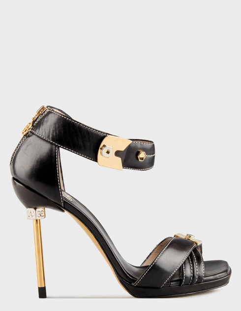 женские черные кожаные Босоножки Fabi 9485_black - фото-5