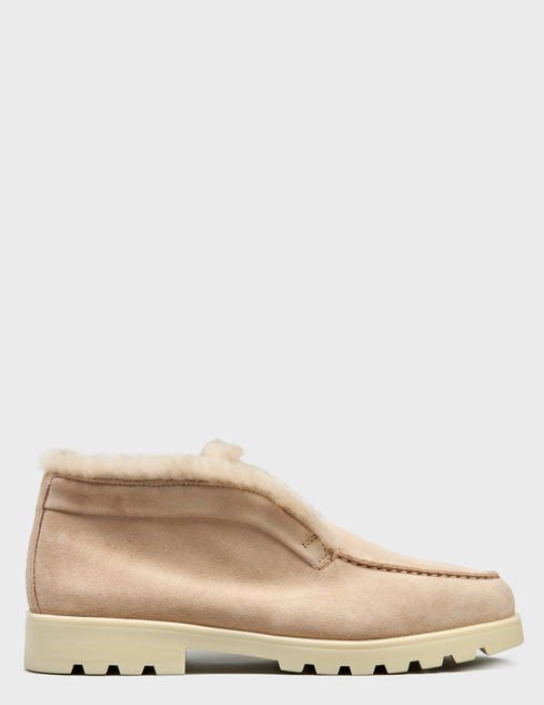 женские бежевые замшевые Полуботинки Santoni 58457_beige - фото-5