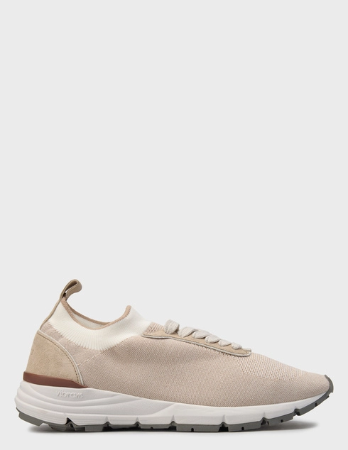 мужские бежевые текстильные Кроссовки Peserico 79058--beige - фото-5