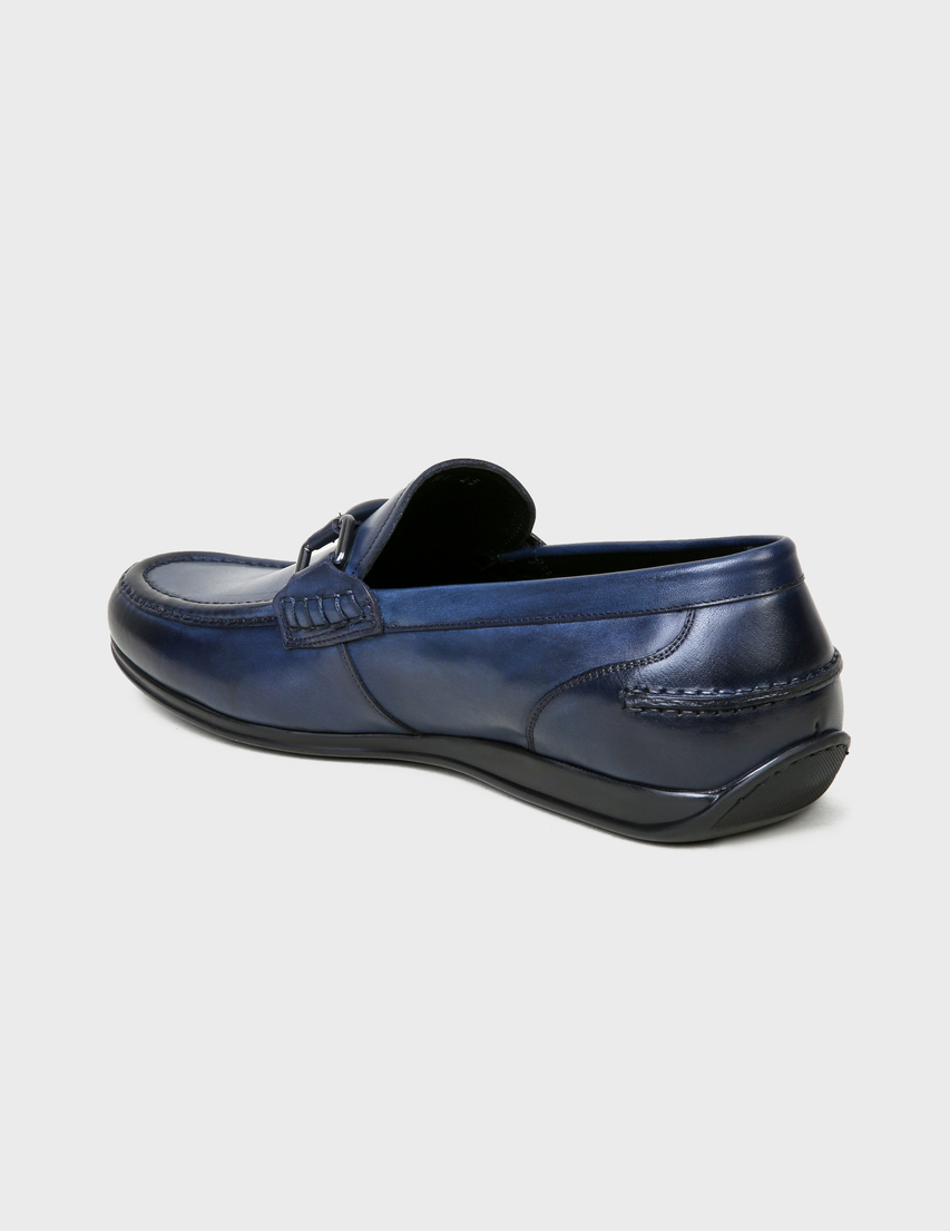 мужские синие Лоферы Roberto Serpentini 24576-blunotte-blue - фото-2