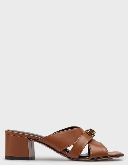 женские коричневые кожаные Шлепанцы Luca Grossi 705_brown - фото-5