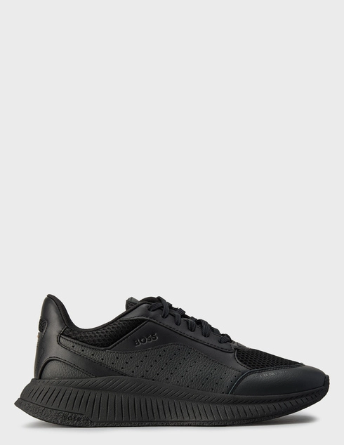 мужские черные кожаные Кроссовки Boss 50548717-005_black - фото-5