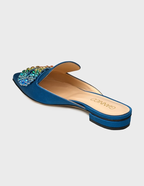 женские голубые Мюли Giannico DAPHNE-FLAT-1618P00615-blue - фото-2