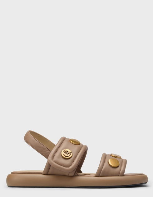 женские бежевые кожаные Босоножки Pinko SD0521P003-L15 - фото-5