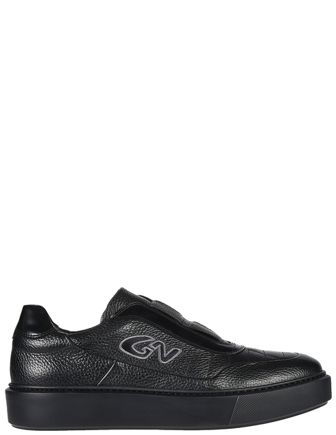 мужские черные кожаные Кроссовки Giampiero Nicola 166107-black - фото-5