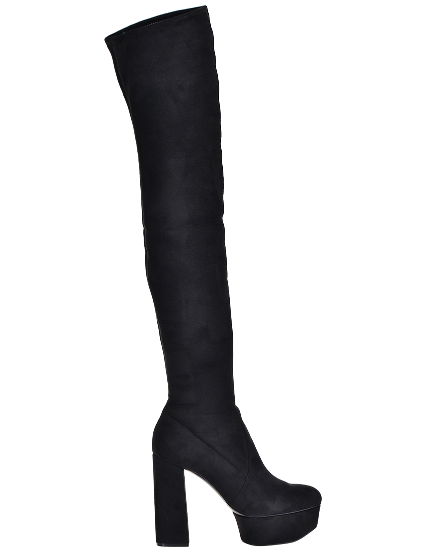женские черные Ботфорты Casadei 120-000_black - фото-2