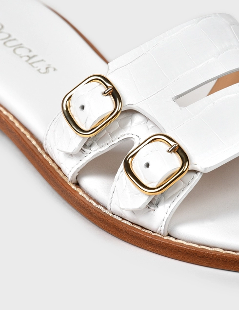 женские белые кожаные Шлепанцы Doucal'S AGR-8319-white - фото-5