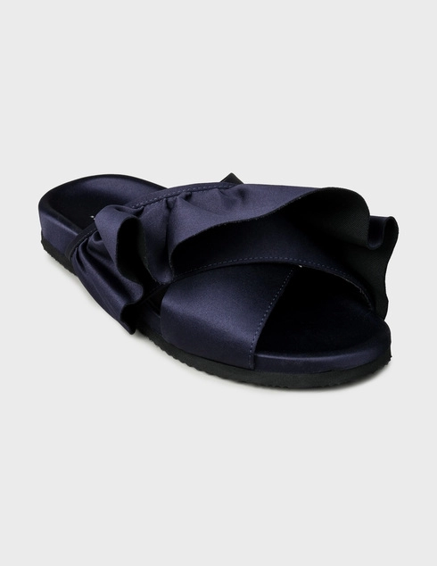 синие Шлепанцы Joshua Sanders 10475-Navy-Ruffle-blue