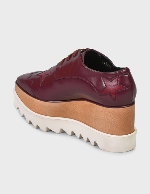женские бордовые Дерби Stella Mccartney 4649-bordo - фото-2