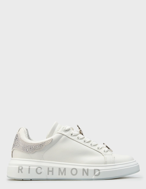 женские белые кожаные Кеды John Richmond 30923-strass-frog_white - фото-5