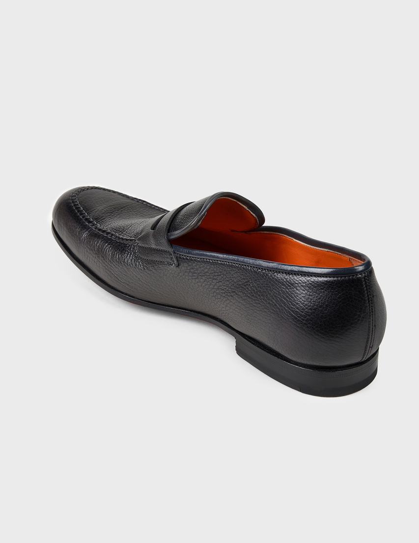 мужские серые Лоферы Santoni SMCAZ16569SA3ECGCG45-black - фото-2