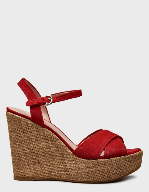 женские красные замшевые Босоножки Stuart Weitzman SW-VL10558_red - фото-5