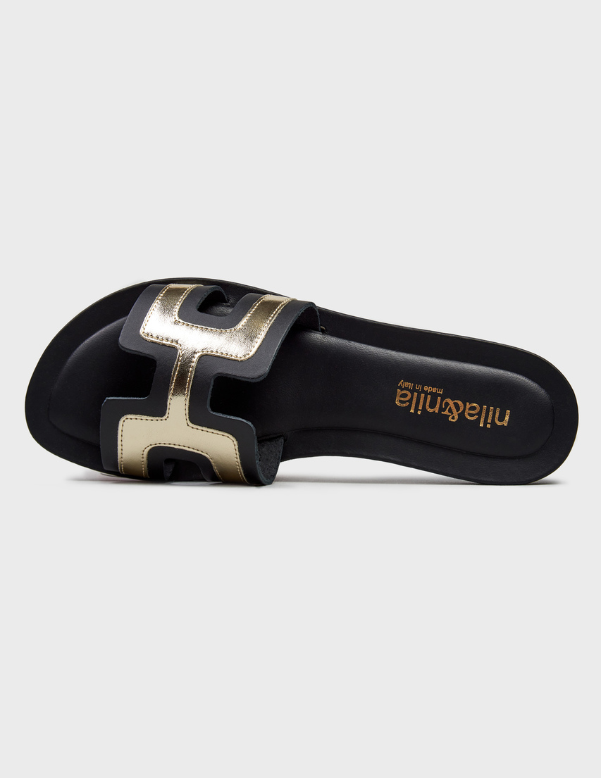 черные женские Шлепанцы Nila & Nila 4059-K-gold_black 4259 грн