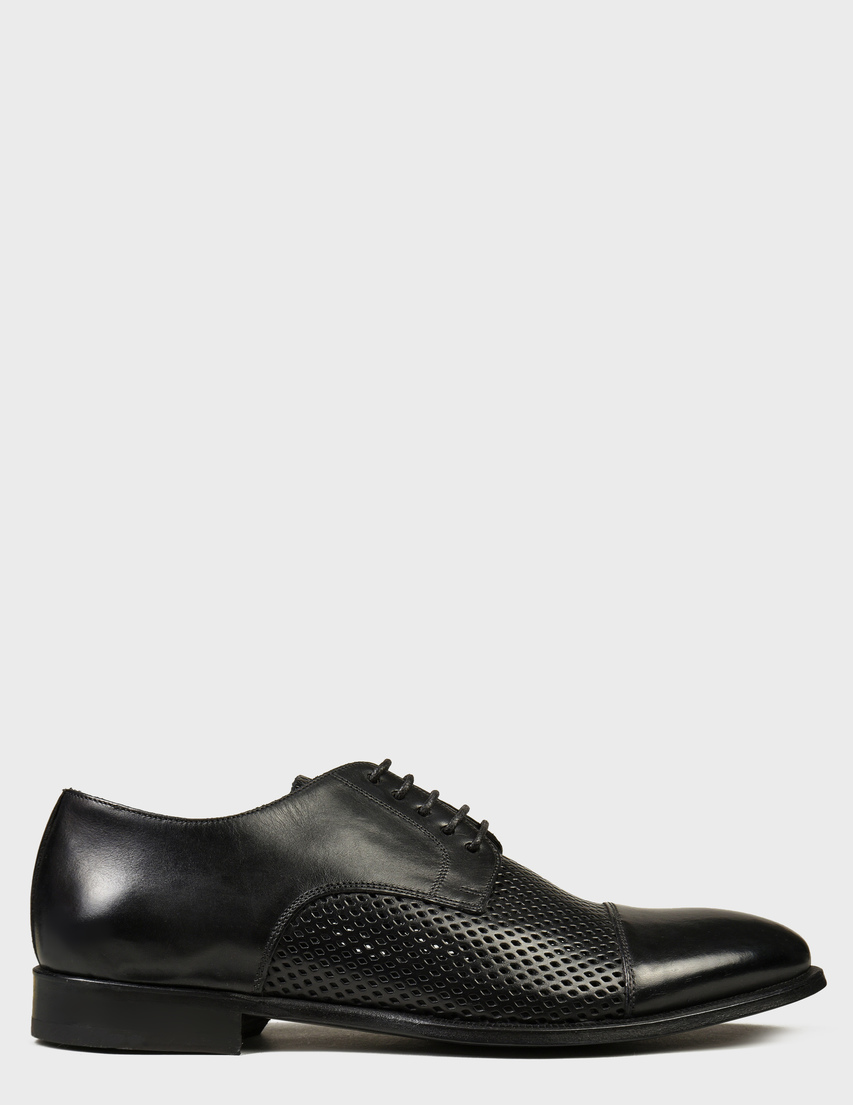мужские черные кожаные Дерби Giulio Moretti 10503-balck - фото-5
