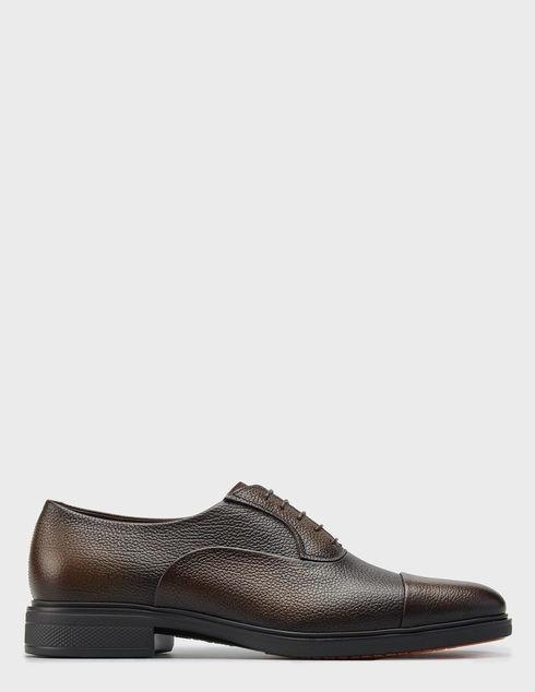 мужские коричневые кожаные Оксфорды Santoni 18957_brown - фото-5