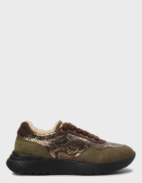 женские многоцветные кожаные Кроссовки Marzetti 8928-3-Green-Piton_khaki - фото-5