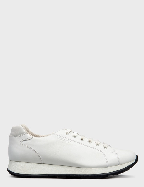 мужские белые кожаные Кроссовки Prada 4E3248-Bianco_white - фото-5