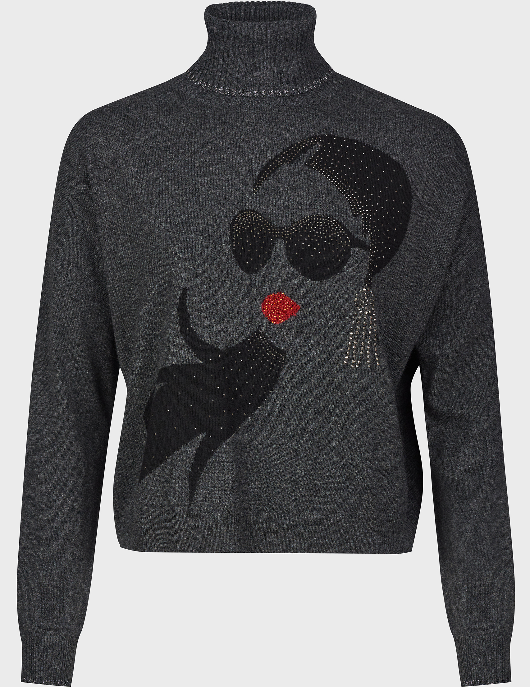 

Свитер, Серый;принт