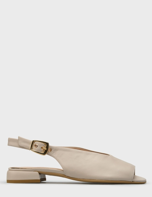 женские бежевые кожаные Босоножки Status F7207_beige - фото-5