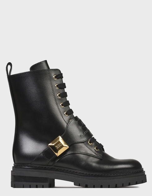 женские черные кожаные Ботинки Elisabetta Franchi SA-10B-26E2-V550-110 - фото-5