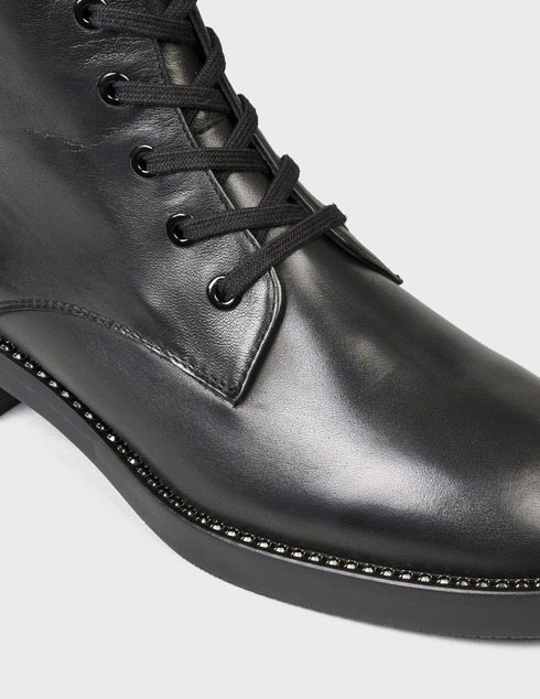 женские черные кожаные Ботинки Stuart Weitzman SW-AW21-SONDRA-SHINE-S6048-black - фото-5