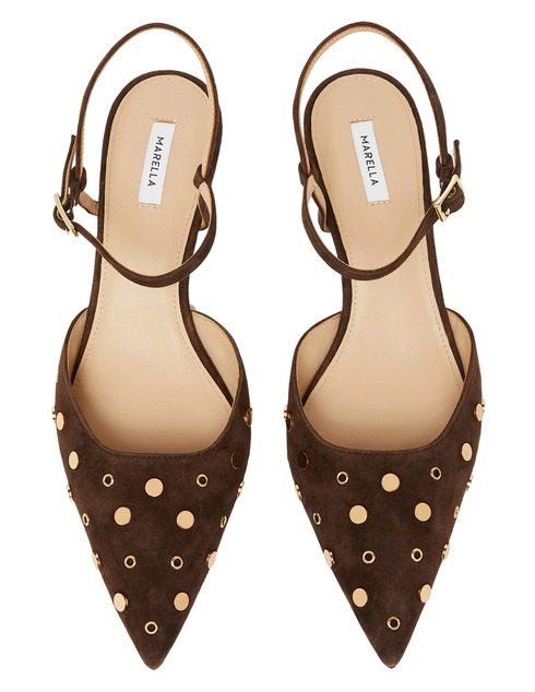 женские коричневые замшевые Босоножки Marella 35210466.1 - фото-5