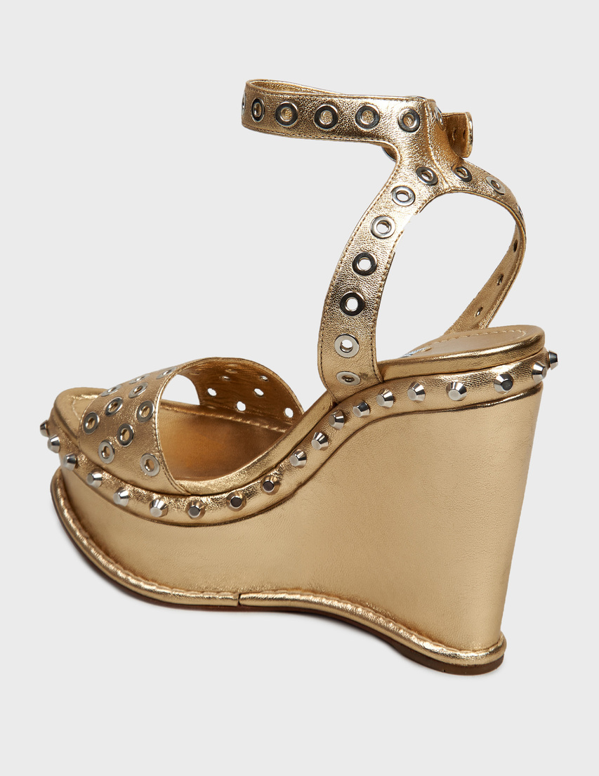 женские золотые Босоножки Prada 1XZ485PLATINO-Golden - фото-2