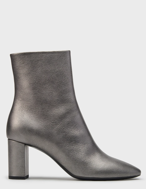женские серебряные кожаные Ботильоны Saint Laurent 527520-1345_silver - фото-5