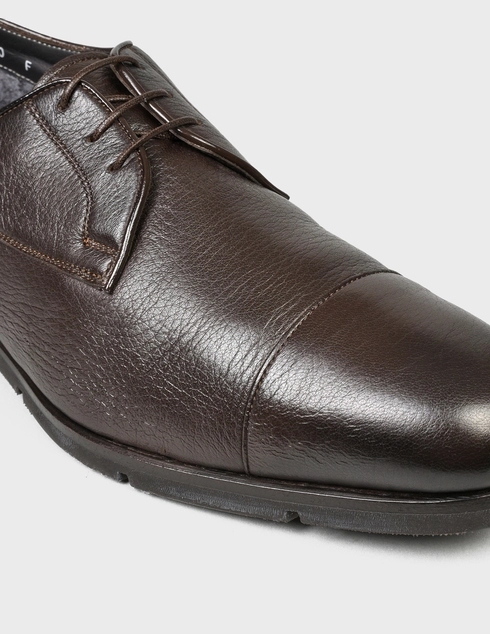 мужские коричневые кожаные Дерби Santoni Sant-MCAZ16963SI5APDNT50-brown - фото-5