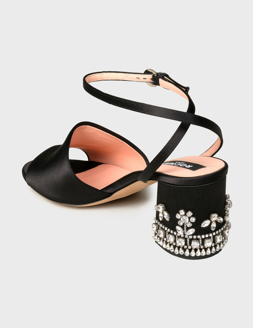 женские черные Босоножки Rochas RO30271-07160-black - фото-2