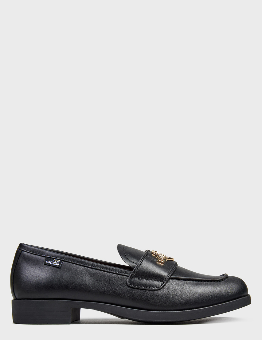 женские черные кожаные Лоферы Love Moschino 10162_black - фото-5