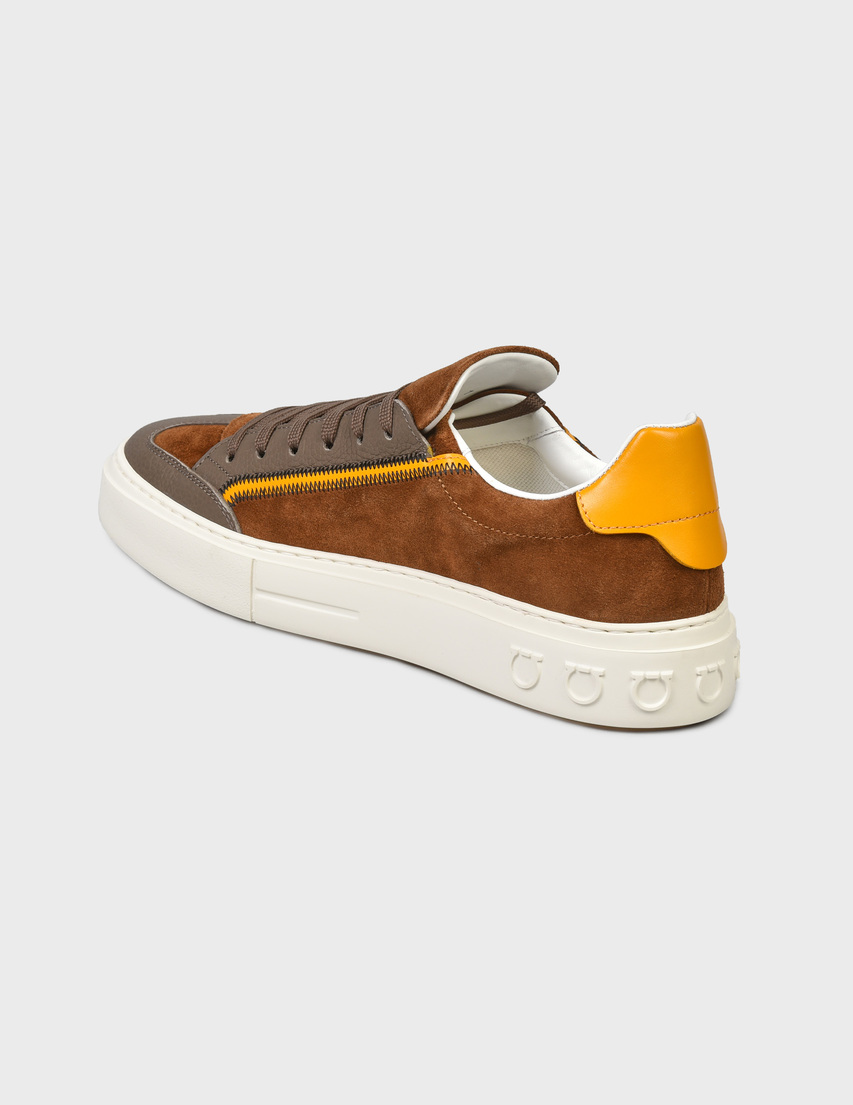 мужские коричневые Кеды Salvatore Ferragamo BORG5-brown - фото-2