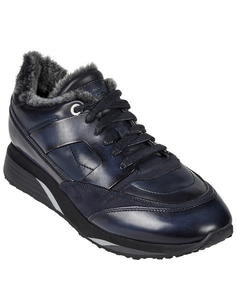 синие Кроссовки Santoni 21203-blue