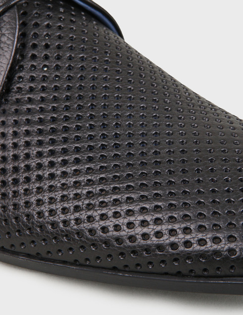 мужские черные кожаные Туфли Luca Guerrini 10618-black - фото-5