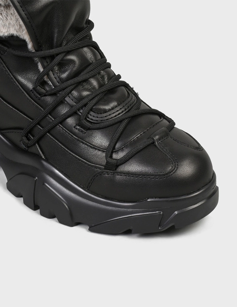 женские черные кожаные Ботинки Ea7 Emporio Armani 001-277-black - фото-5