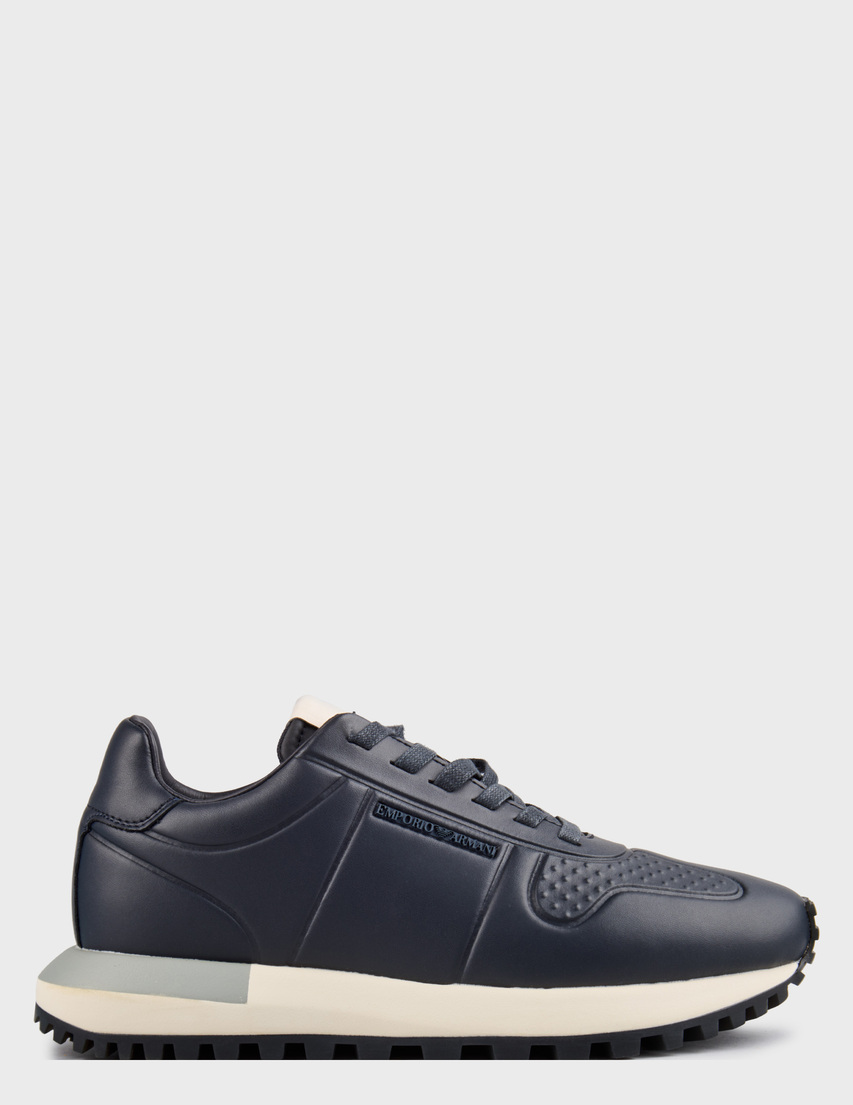 мужские синие кожаные Кроссовки Emporio Armani 684-00285_blue - фото-5