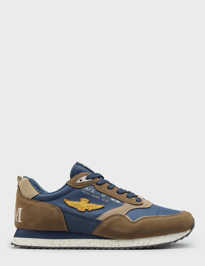 мужские синие текстильные Кроссовки Aeronautica Militare 3545_blue - фото-5