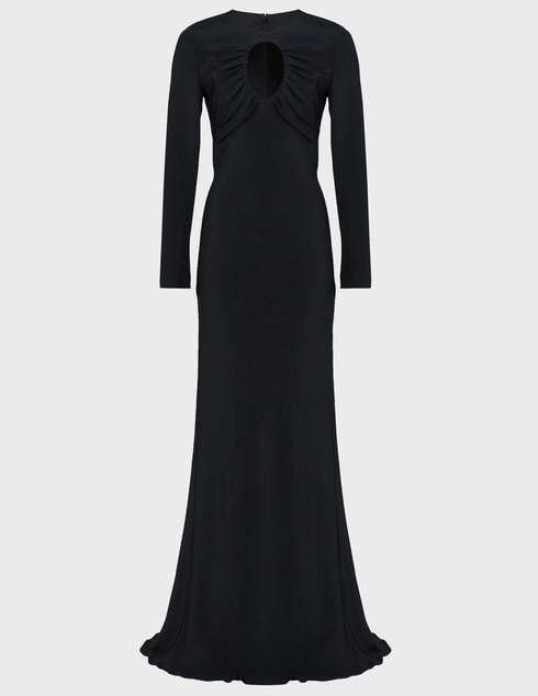 Cushnie Cush-318303G-42-BLACK-4PLY-SILK-CREPE-maxi-black фото-1