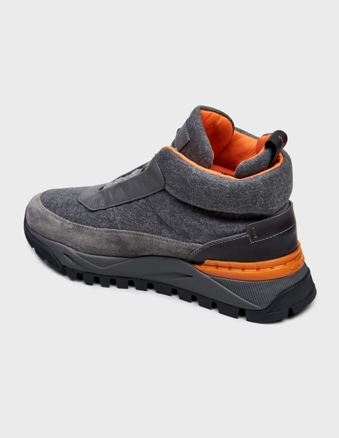 мужские серые Кроссовки Santoni 21744_gray - фото-2