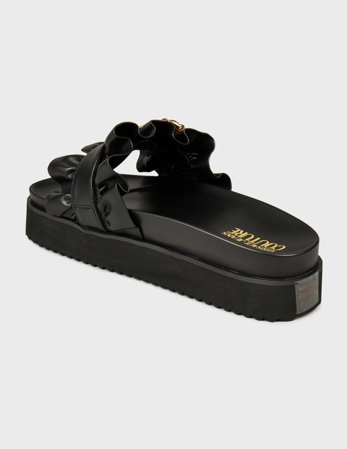 женские черные Шлепанцы Versace Jeans Couture 74VA3SM5-71570_black - фото-2