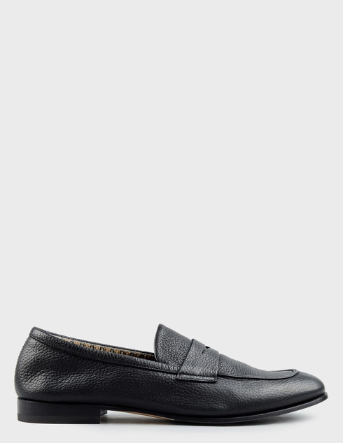 мужские черные кожаные Лоферы Santoni 51870_black - фото-5