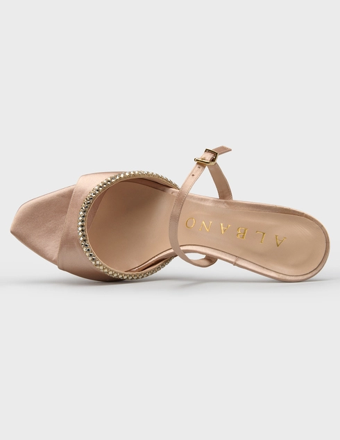 бежевые женские Босоножки Albano 5600-silk-strass_beige 11806 грн
