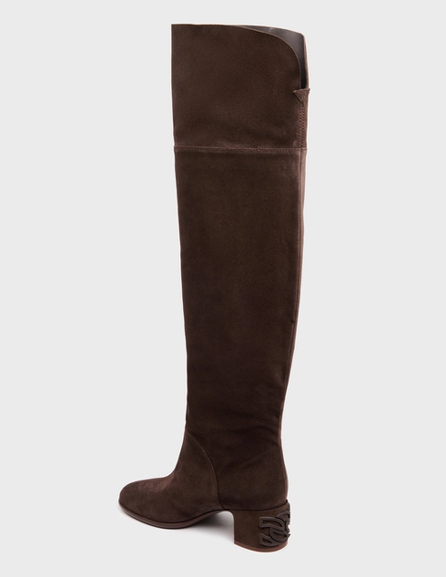 женские коричневые Ботфорты Casadei 211_brown - фото-2