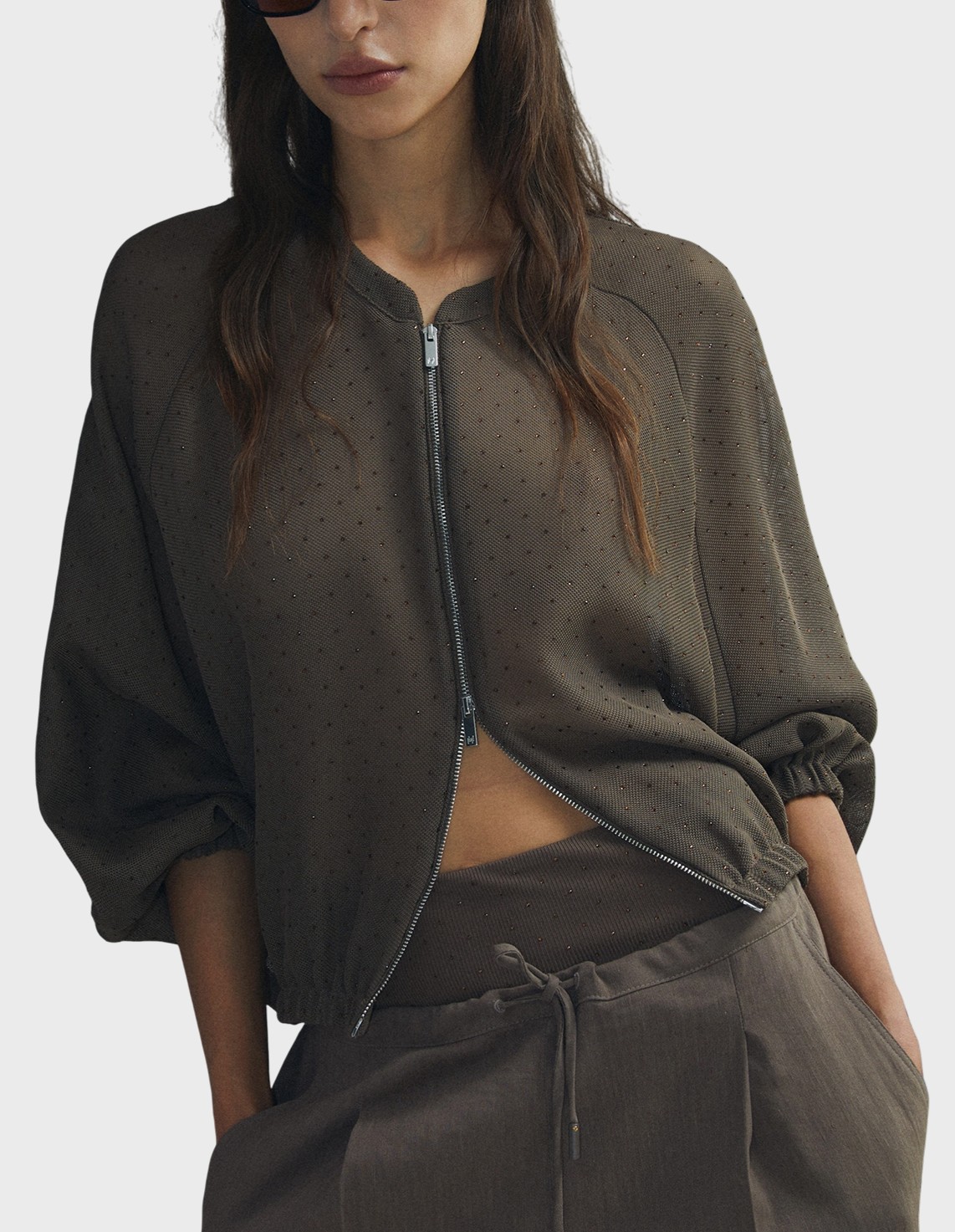 

Кофта, Коричневый;хаки