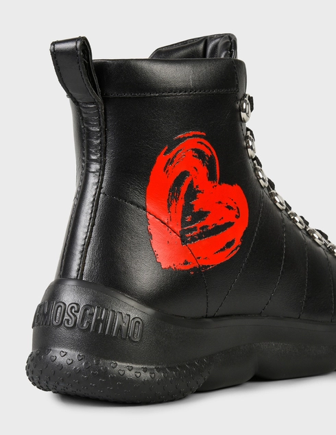 женские черные кожаные Ботинки Love Moschino JA15514G0DIE0000 - фото-5
