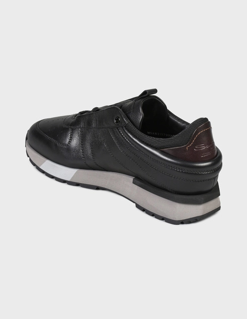 мужские черные Кроссовки Santoni 21373-black - фото-2